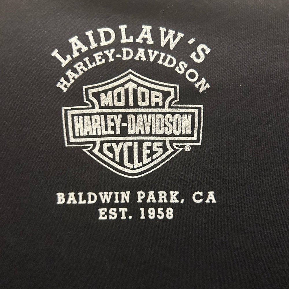 Harley-Davidson Black Tee with Silver Logo - Picture 3 of 4